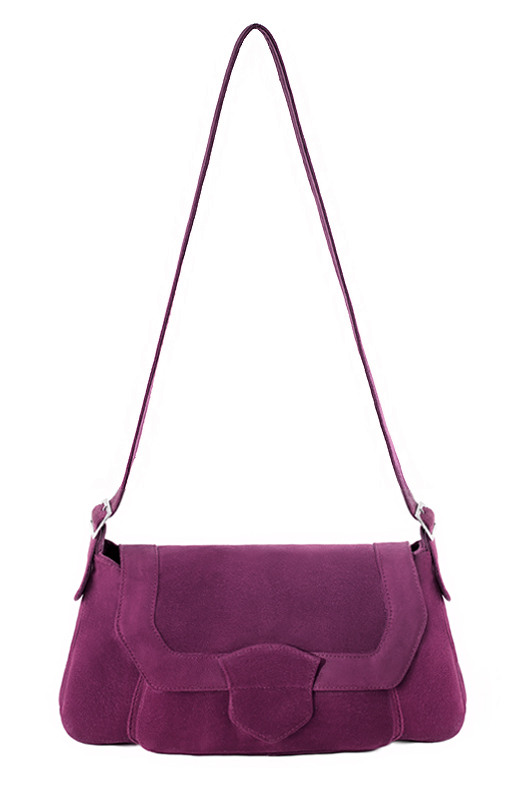 Mulberry purple women's dress handbag, matching pumps and belts. Top view - Florence KOOIJMAN